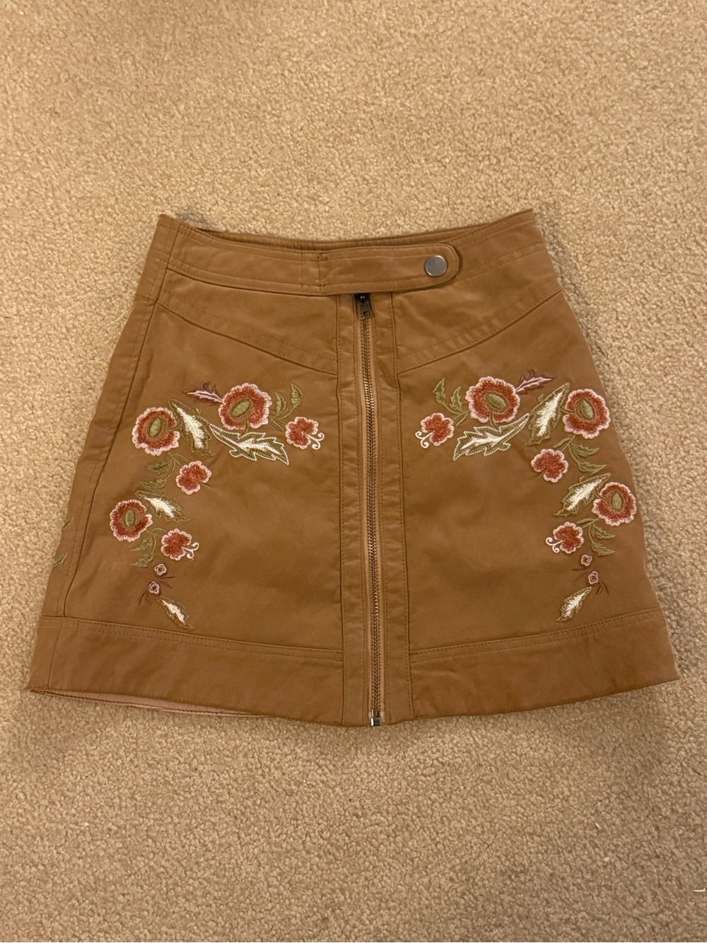 Free People Embroidered Mini Skirt